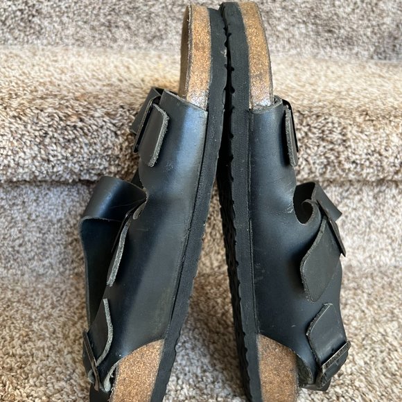 Birkenstock Milano Men’s Dark Grey 2-Strap Backstrap Leather Sandals main image 11